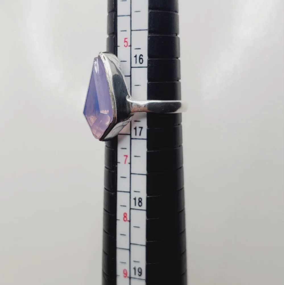 Silver Purple Lavendar Gemstone Ring - Picture 5 of 8